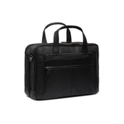 Black Leather Laptop Bag Ryan, front view