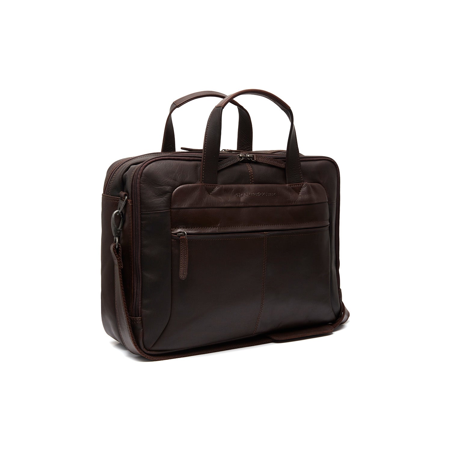 Brown Leather Laptop Bag Ryan, front view