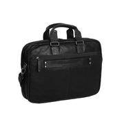 Black Leather Laptop Bag Seth, detail view 5