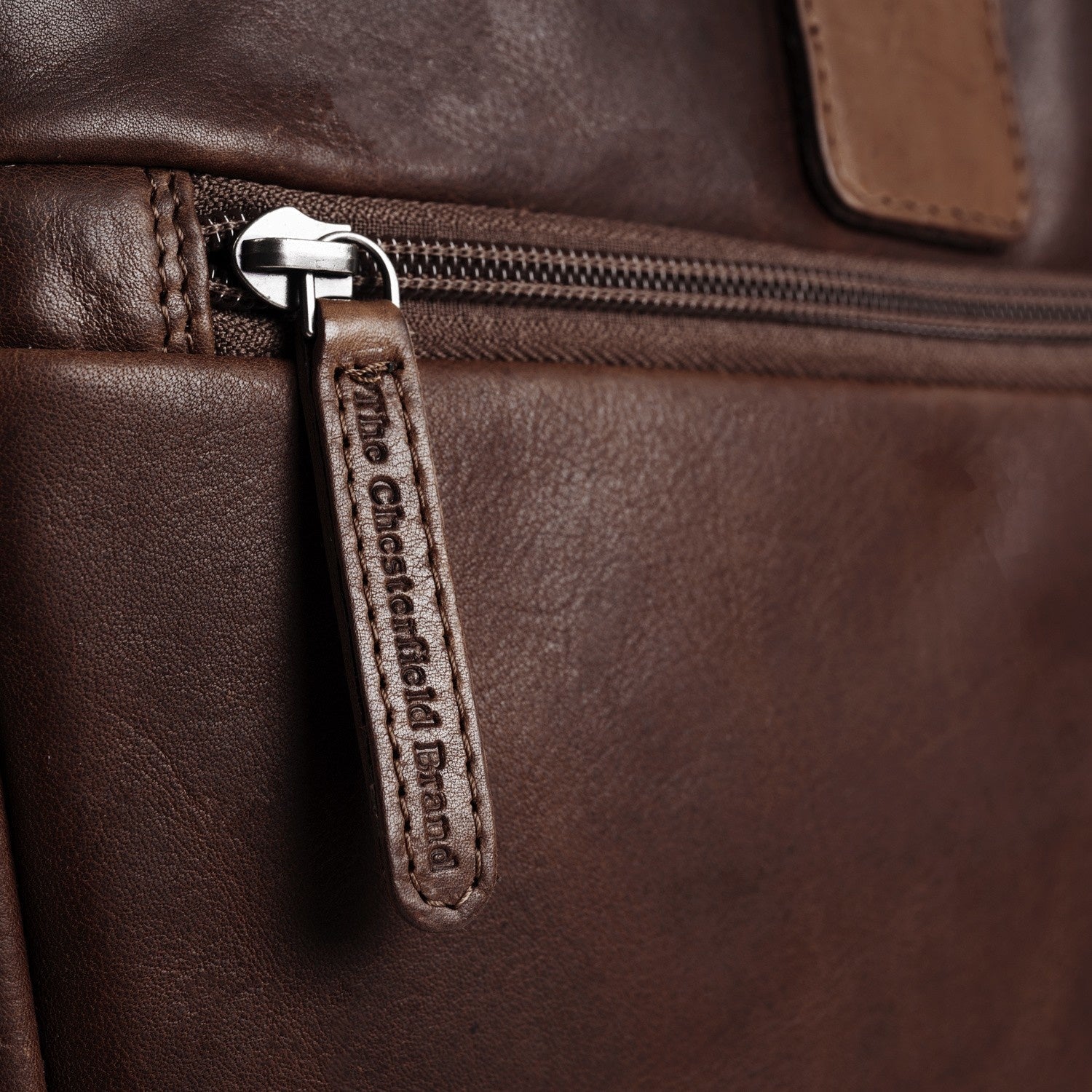 Brown Leather Laptop Bag Seth, detail view 3