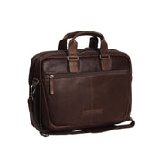 Brown Leather Laptop Bag Seth, front view