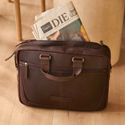 Brown Leather Laptop Bag Seth, product view 2