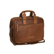 Cognac Leather Laptop Bag Seth, front view