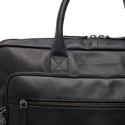 Black Leather Laptop Bag Tacama, detail view 3