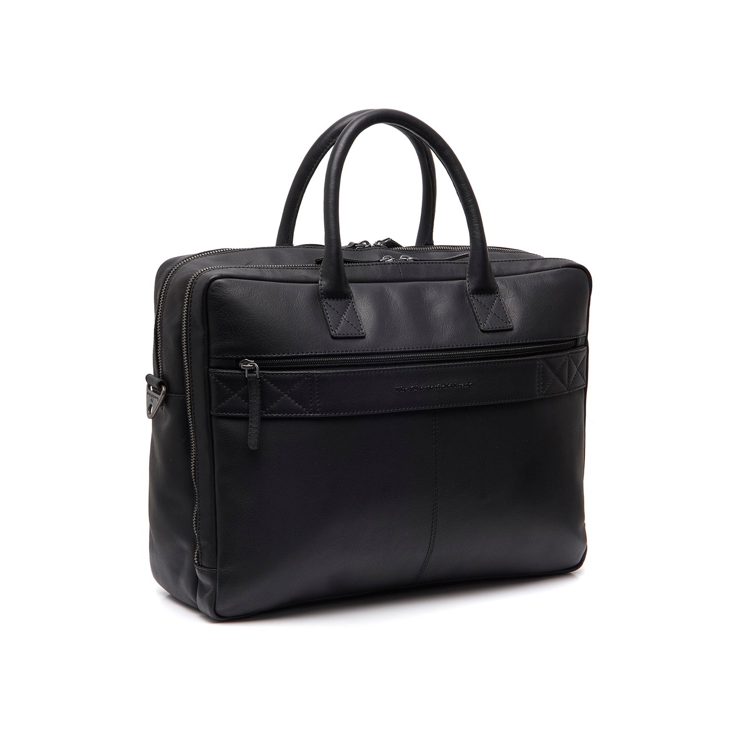 Black Leather Laptop Bag Tacama, detail view 7