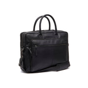 Black Leather Laptop Bag Tacama, front view