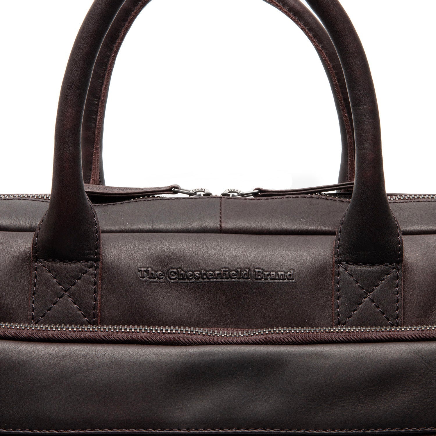 Brown Leather Laptop Bag Tacama, detail view 3