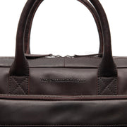 Brown Leather Laptop Bag Tacama, detail view 3