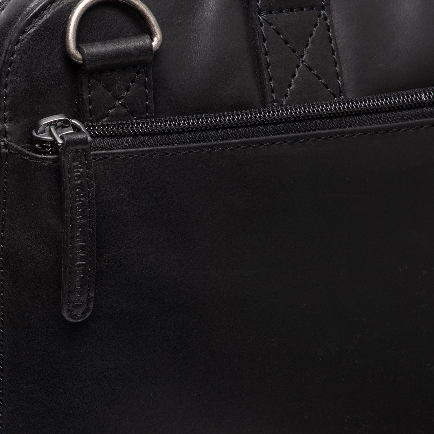 Black Leather Laptop Bag Tilbury, detail view 5
