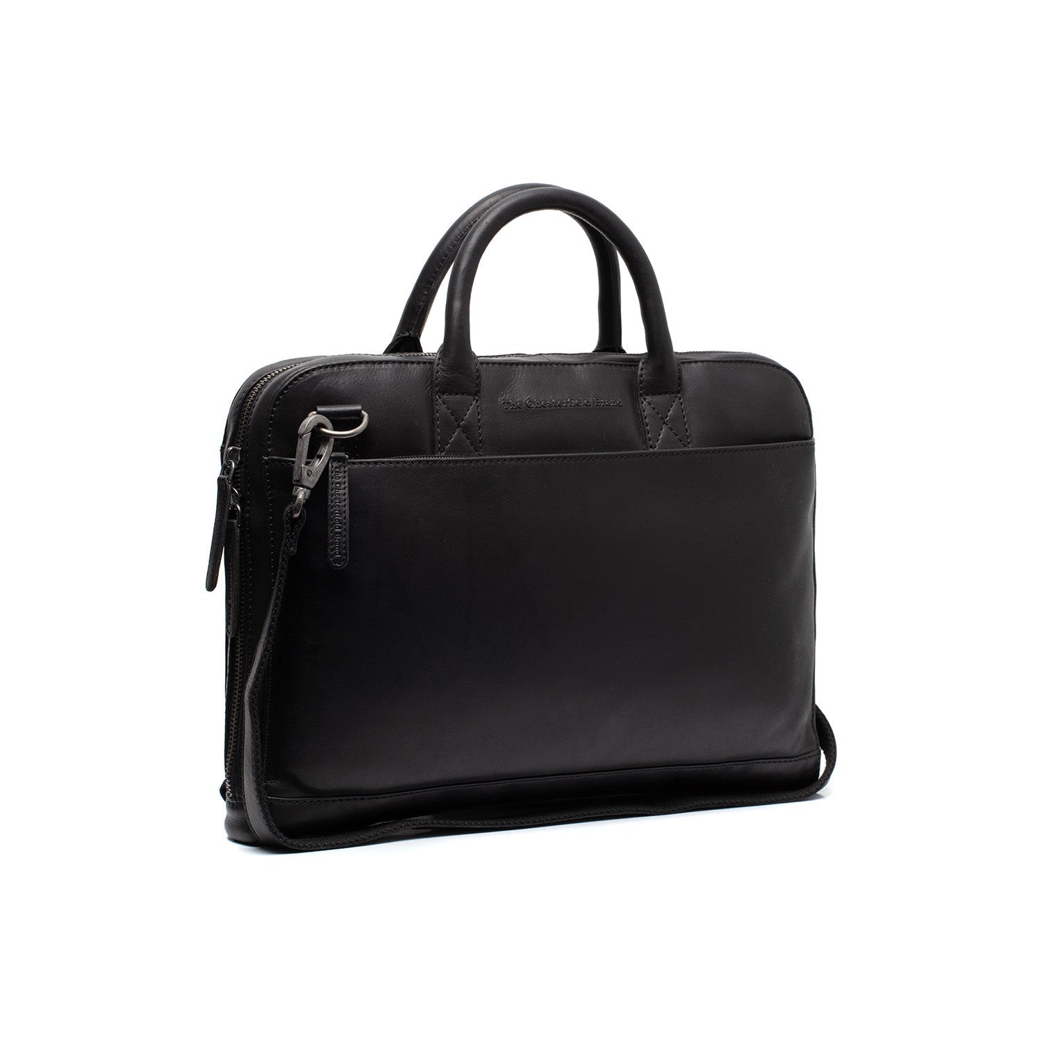 Black Leather Laptop Bag Tilbury, front view