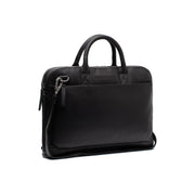 Black Leather Laptop Bag Tilbury, front view