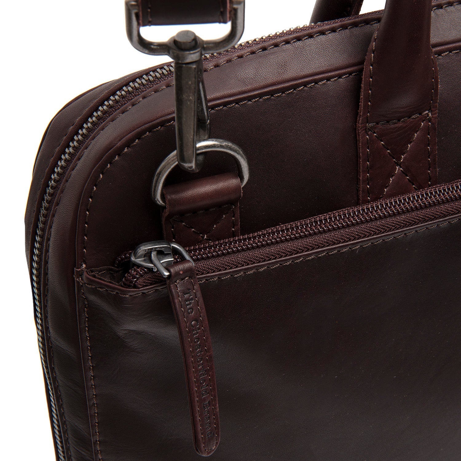 Brown Leather Laptop Bag Tilbury, product view 2