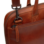 Cognac Leather Laptop Bag Tilbury, detail view 1