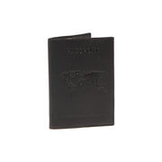 Black Leather Passport Case, front view