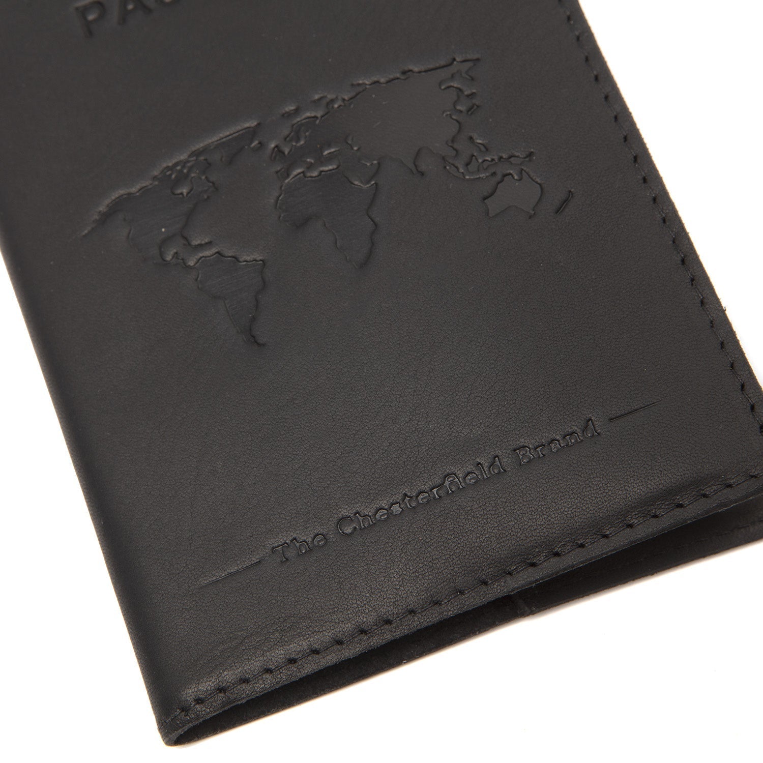 Black Leather Passport Case, product view 3