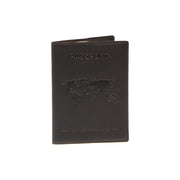 Brown Leather Passport Case, front view