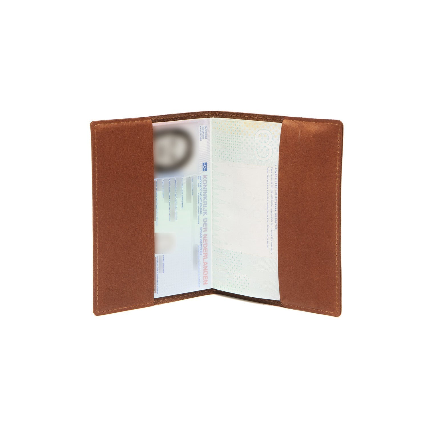 Cognac Leather Passport Case, detail view 3