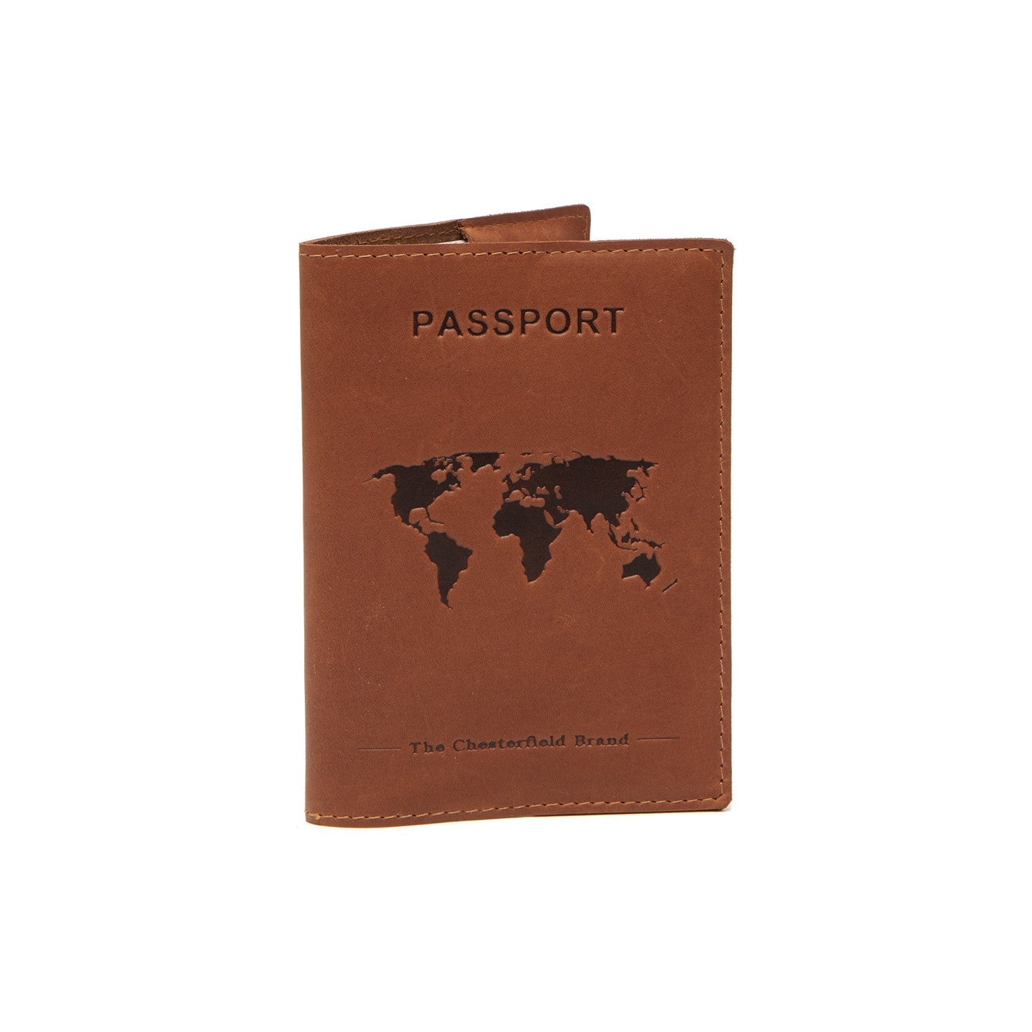 Cognac Leather Passport Case, front view
