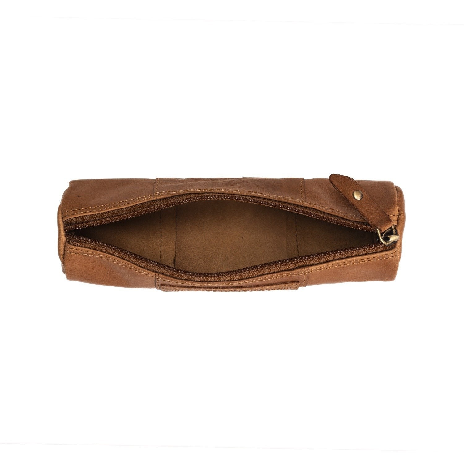 Cognac Leather Pencil Case Lea, detail view 1