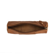 Cognac Leather Pencil Case Lea, detail view 1