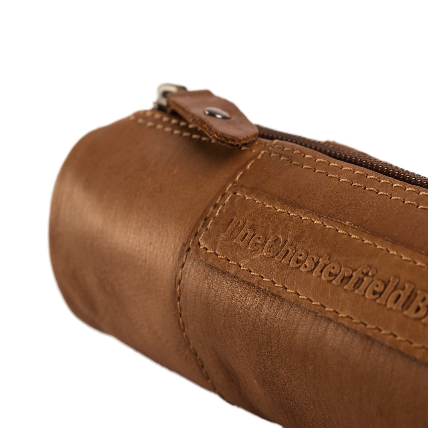 Cognac Leather Pencil Case Lea, detail view 3