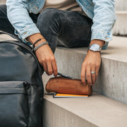 Cognac Leather Pencil Case Lea, product view 3