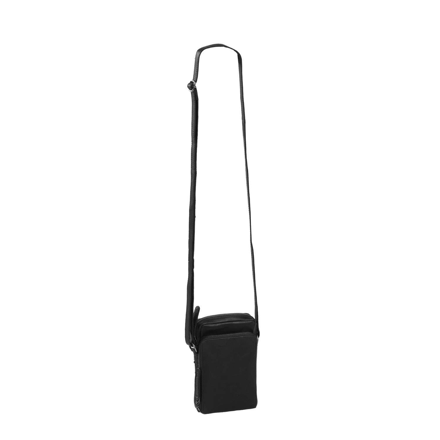 Black Leather Phone Bag Hamilton, product view 3