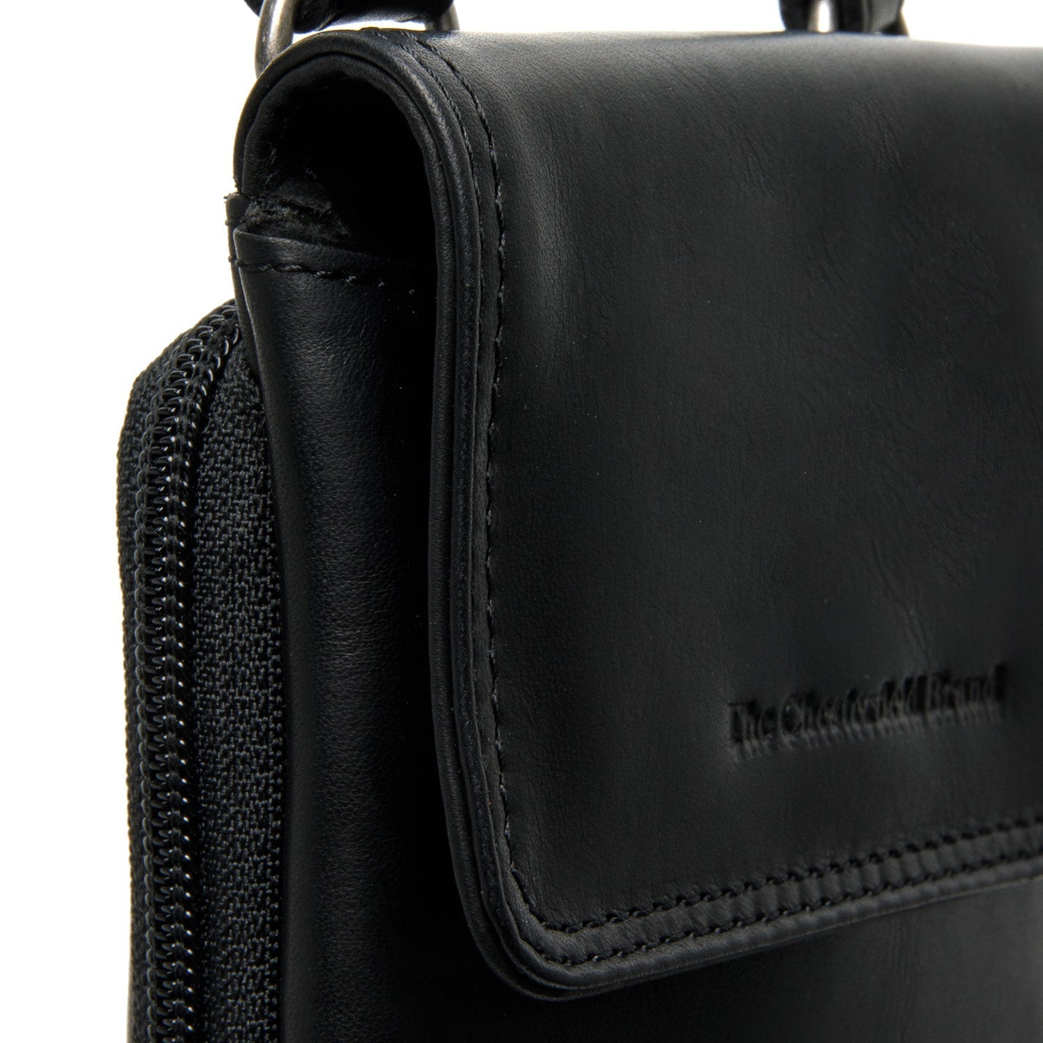 Black Leather Phone Bag Langley, detail view 3