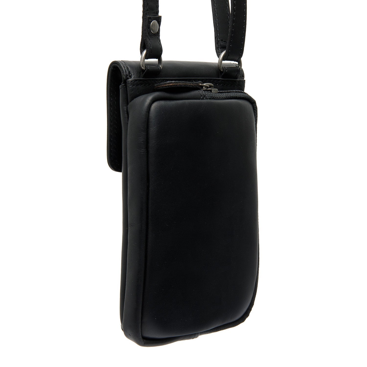 Black Leather Phone Bag Langley, detail view 4