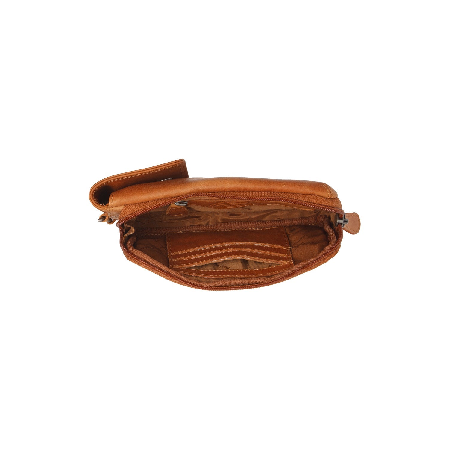 Cognac Leather Phone Bag Langley, detail view 3