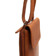 Cognac Leather Phone Bag Langley, detail view 5