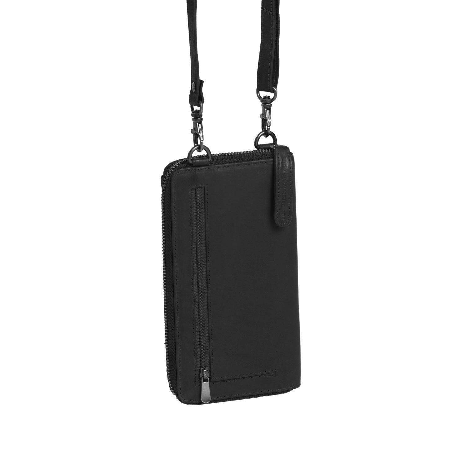 Black Leather Phone Bag Malaga, detail view 3