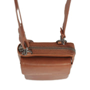 Cognac Leather Phone Bag Malaga, detail view 5