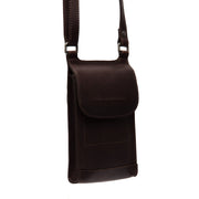 Brown Leather Phone Bag Nebra, front view