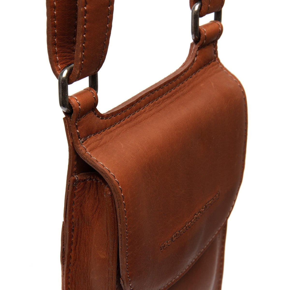 Cognac Leather Phone Bag Nebra, detail view 1