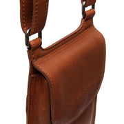 Cognac Leather Phone Bag Nebra, detail view 1