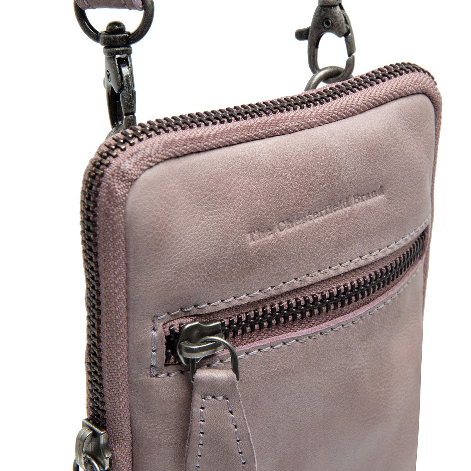 Lavender Lilac Leather Phone Bag Salta, detail view 3