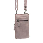 Lavender Lilac Leather Phone Bag Salta, front view