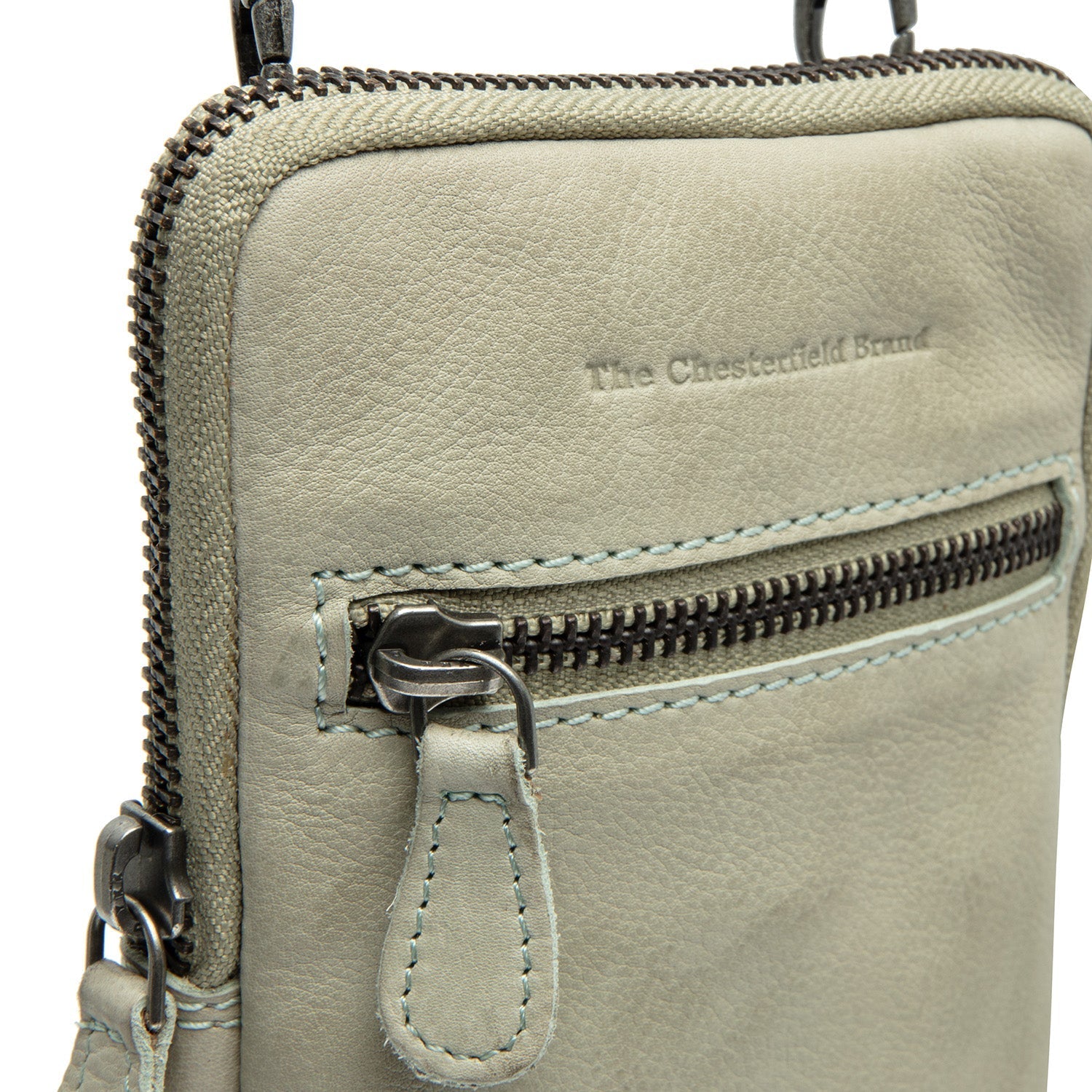 Ocean Green Leather Phone Bag Salta, detail view 3