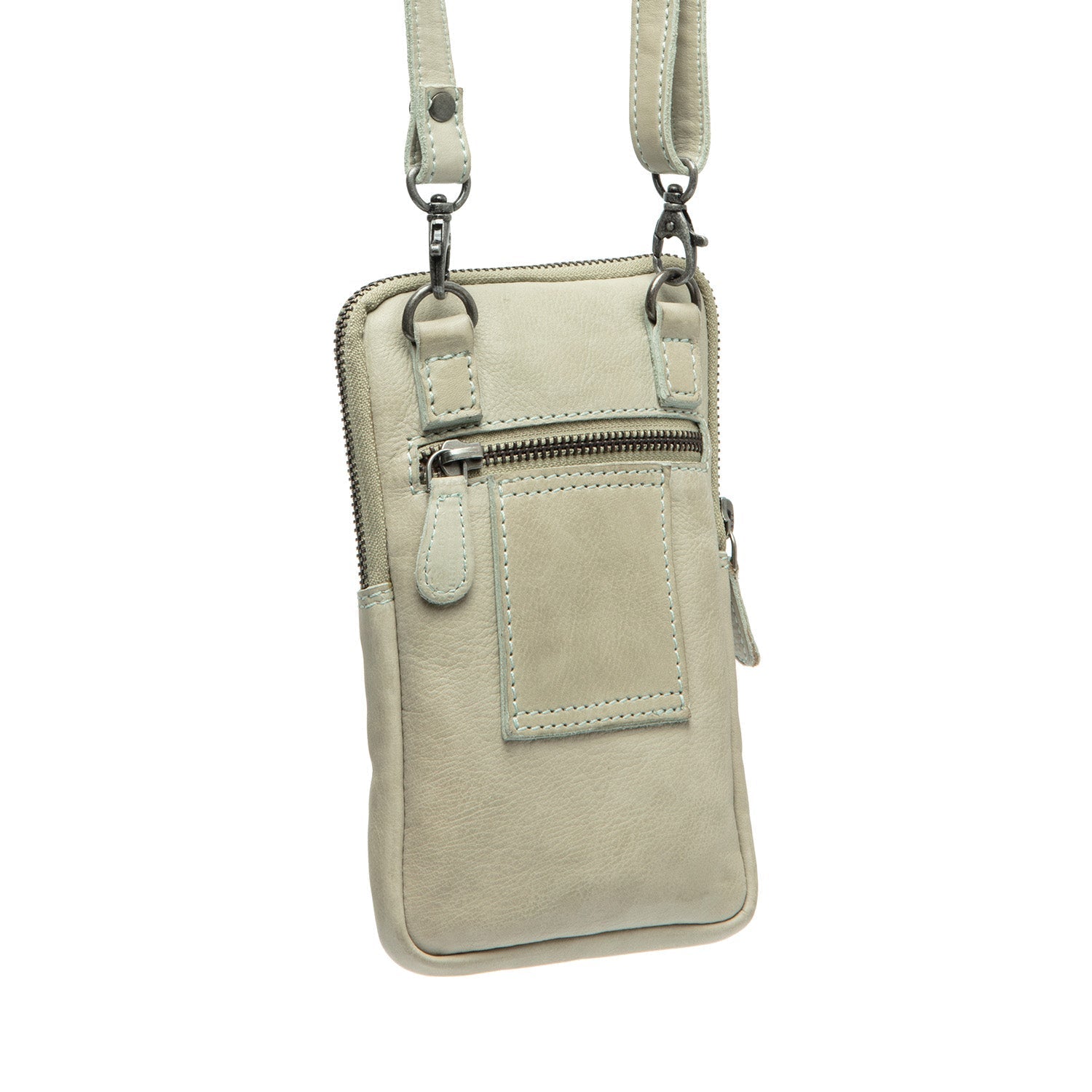Ocean Green Leather Phone Bag Salta, detail view 5