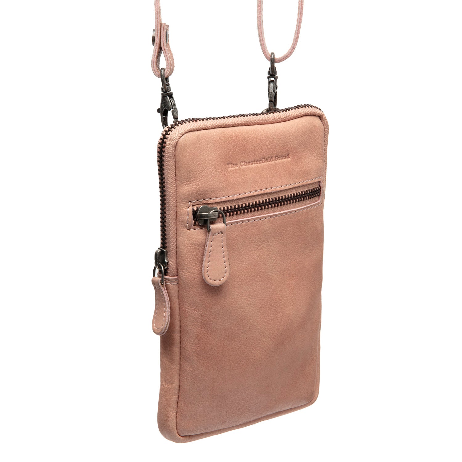 Vintage Rose Leather Phone Bag Salta, front view