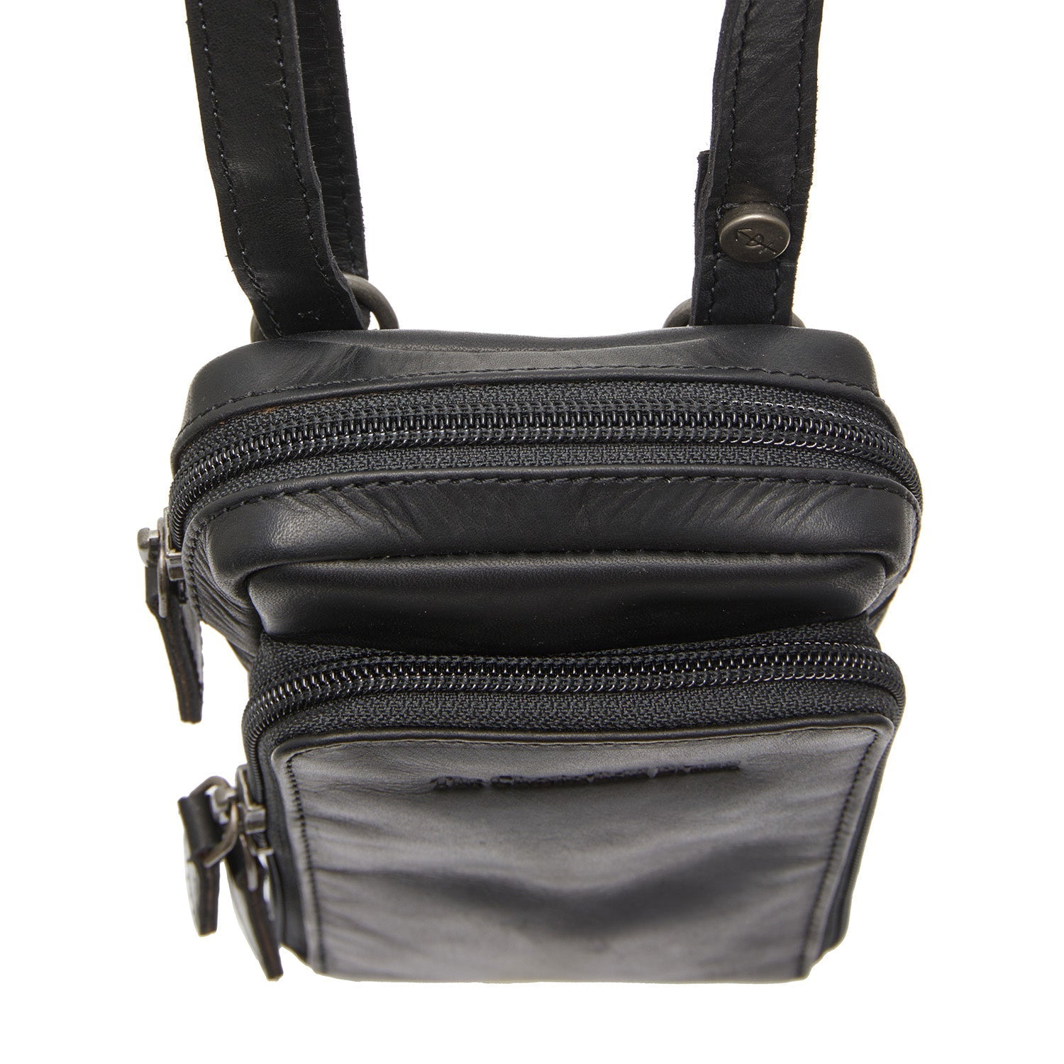 Black Leather Phone Bag Valdes, detail view 3