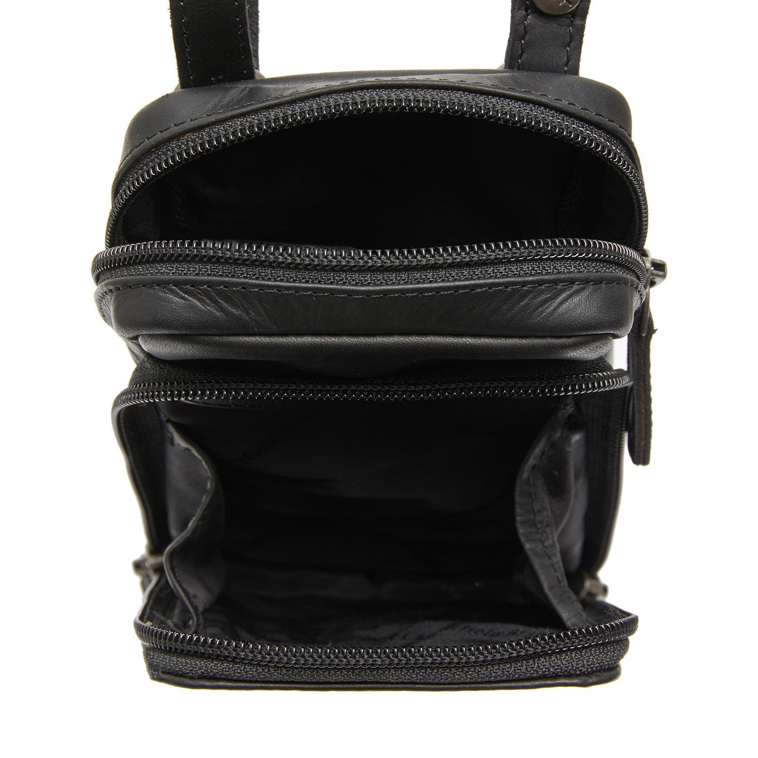 Black Leather Phone Bag Valdes, detail view 4
