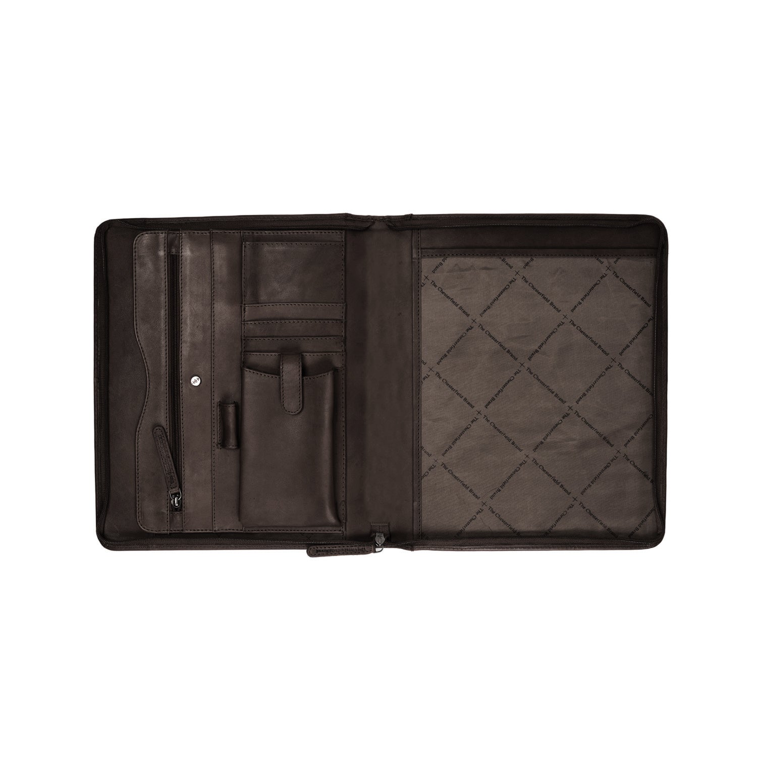 Brown Leather Portfolio Barnet, product view 2