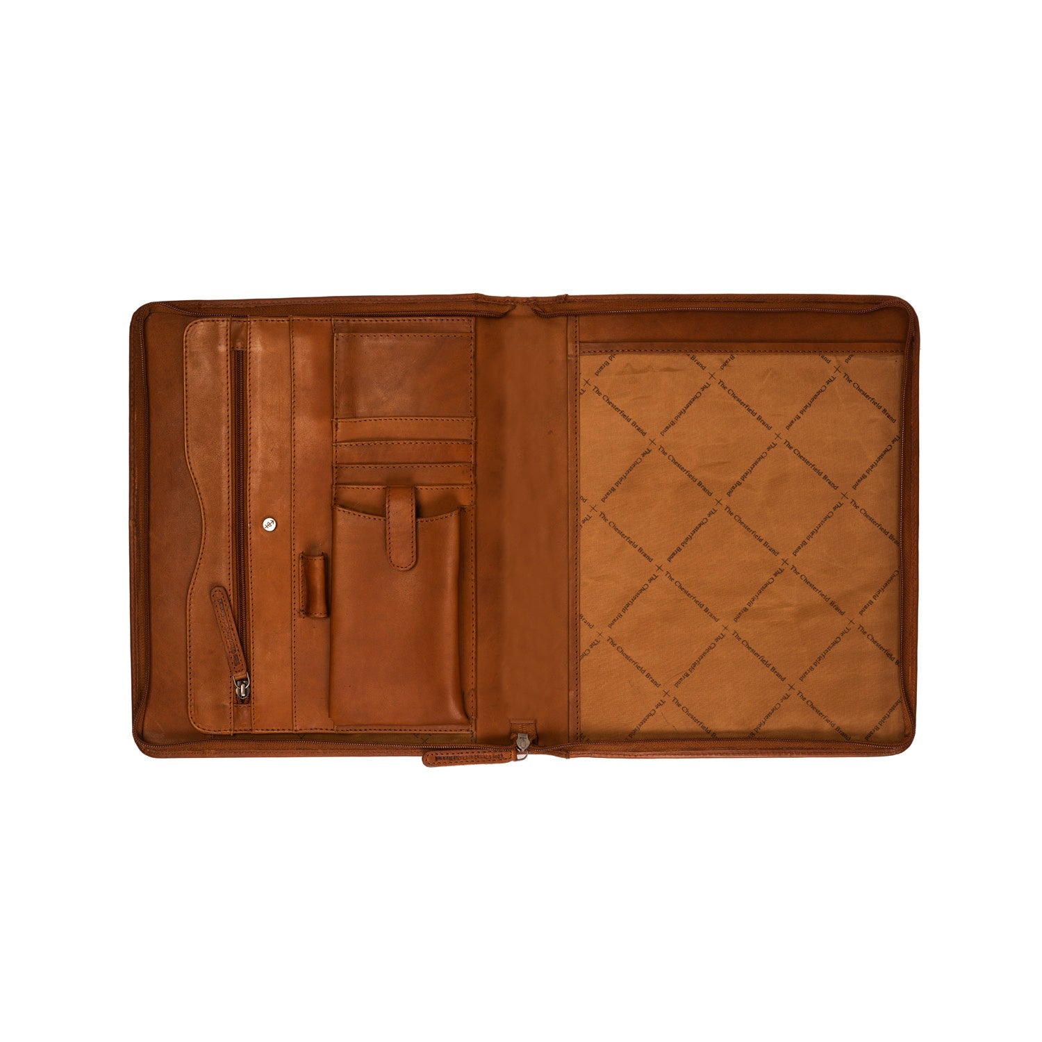 Cognac Leather Portfolio Barnet, detail view 1