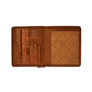 Cognac Leather Portfolio Barnet, detail view 1