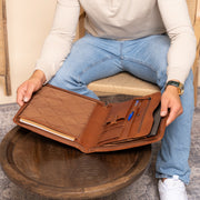 Cognac Leather Portfolio Barnet, product view 3