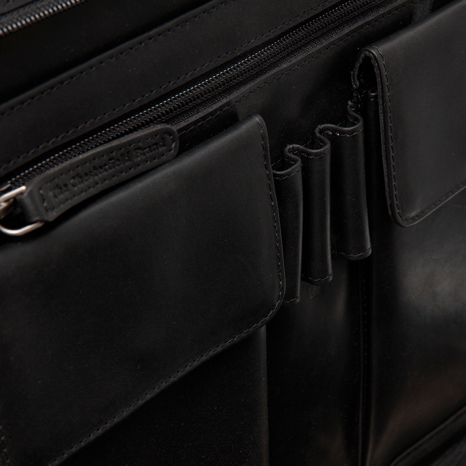 Black Leather Portfolio Moreton, detail view 3
