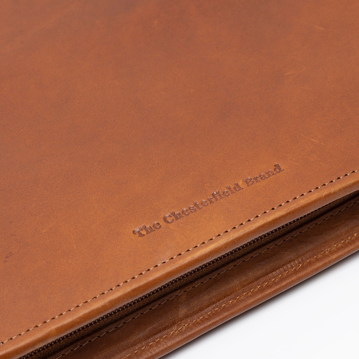 Cognac Leather Portfolio Moreton, detail view 3