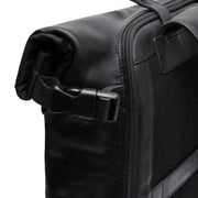 Black Leather Roll-top Backpack Bornholm, detail view 1